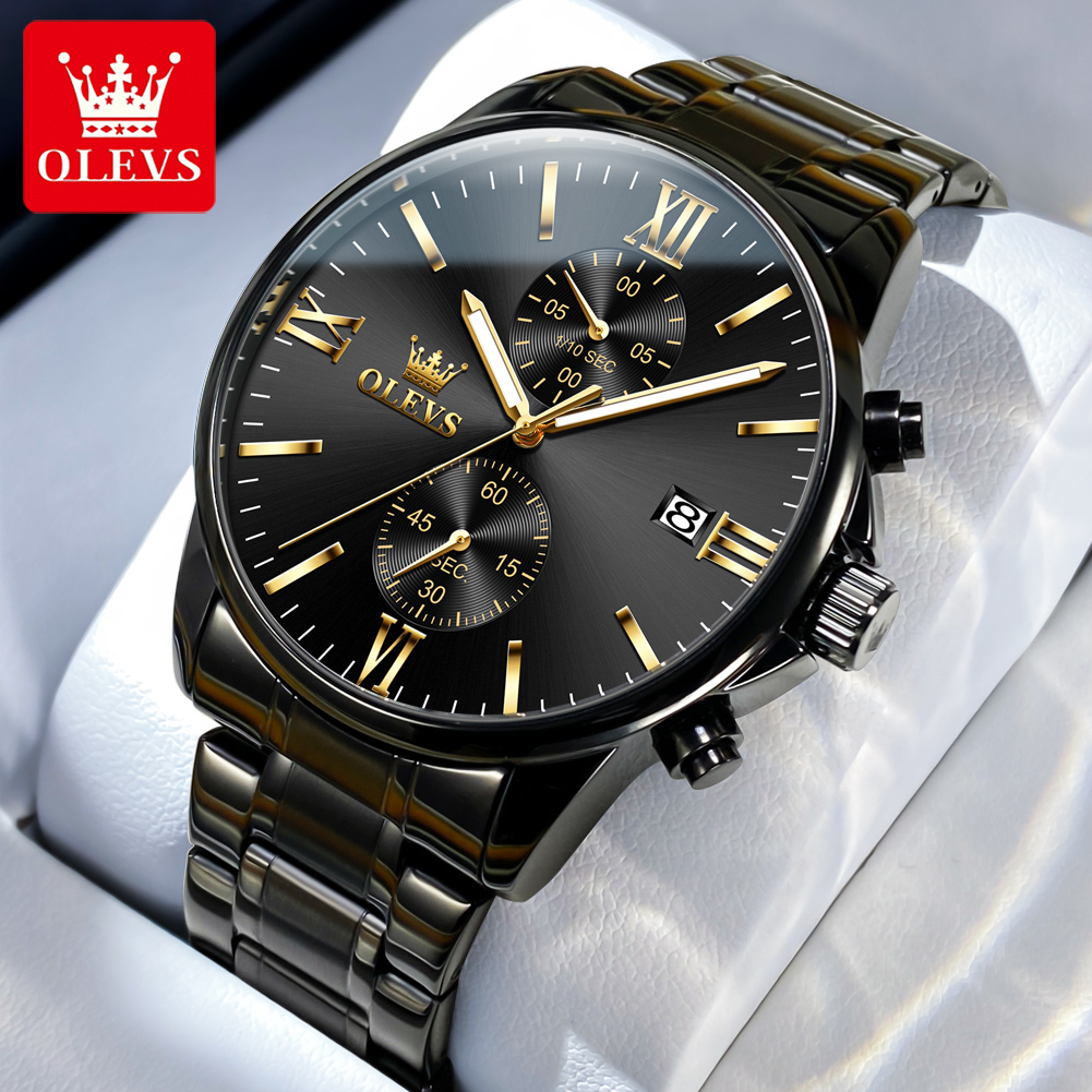 Luxury Watch Maker - OLEVS 2886 Klassiek Zwart Quartz Horloge