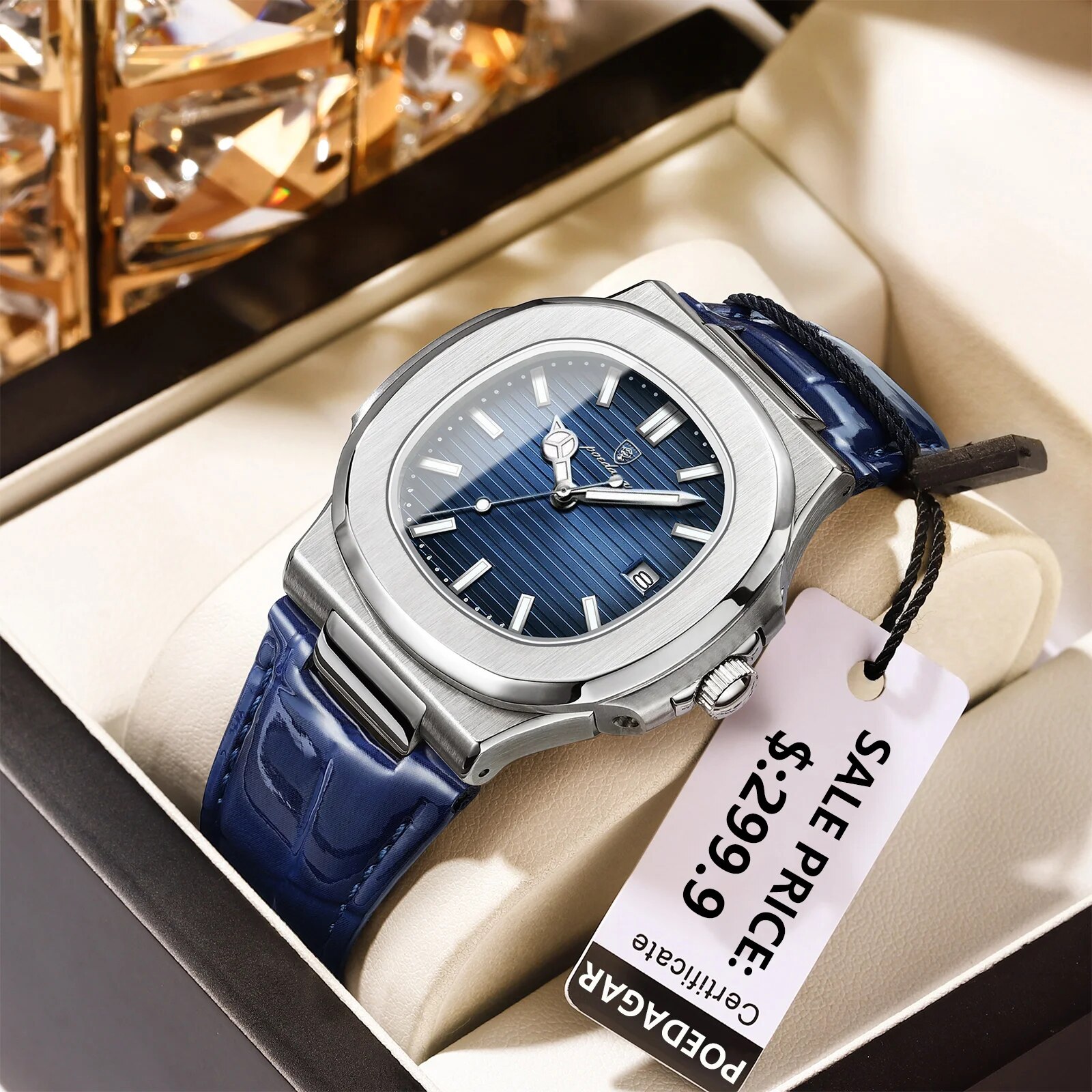 Luxury Watch Top 10 - POEDAGAR Top Luxe Vierkante Man Horloge
