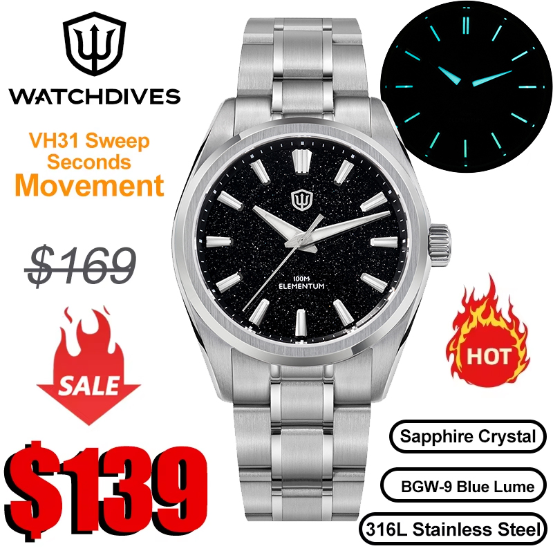 Luxury Watch Iceberg - Watchdives WD0003C quartz horloge VH31 sweep