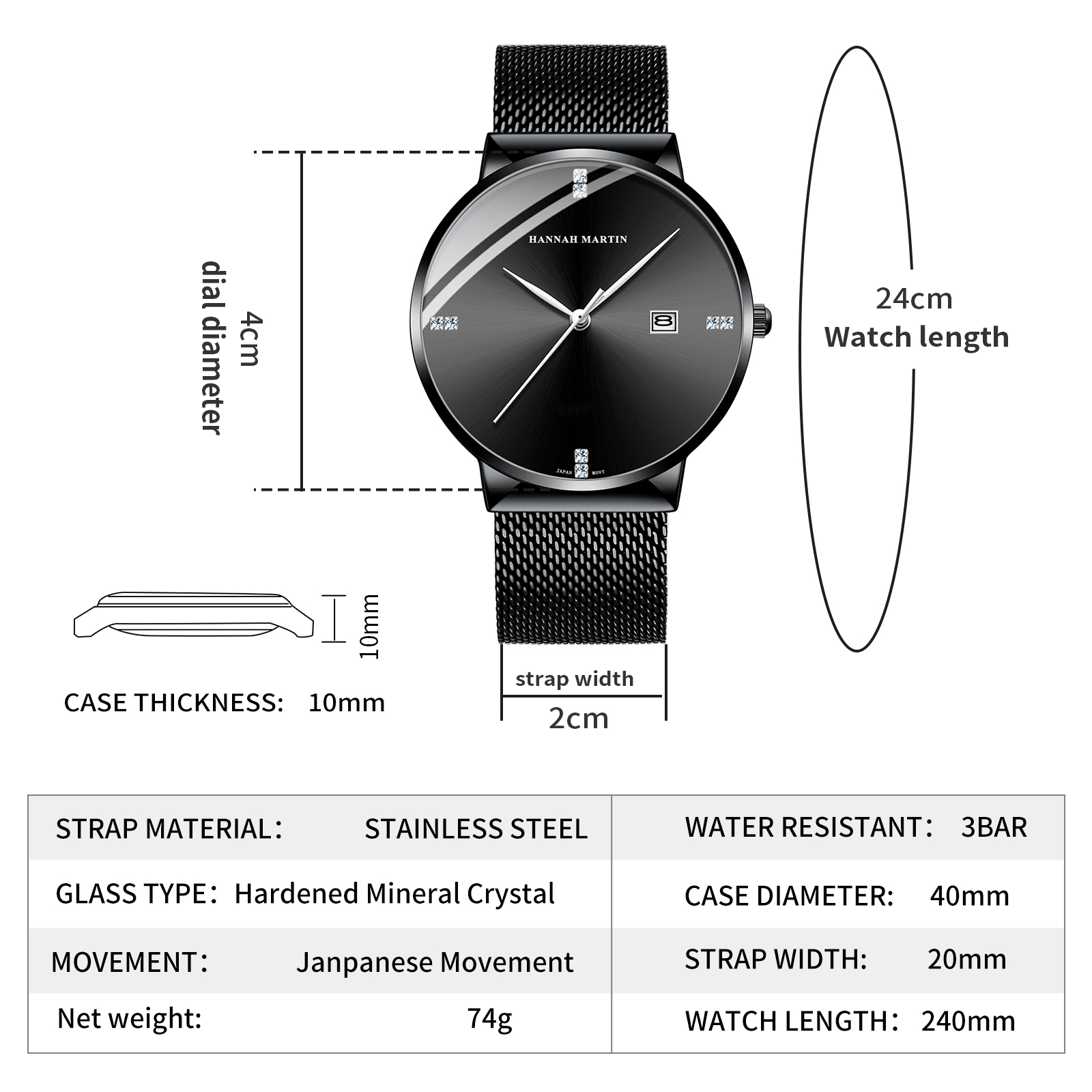 HANNAH MARTIN herenhorloge, ro - Luxury Watch Top 10 recensie en prijs