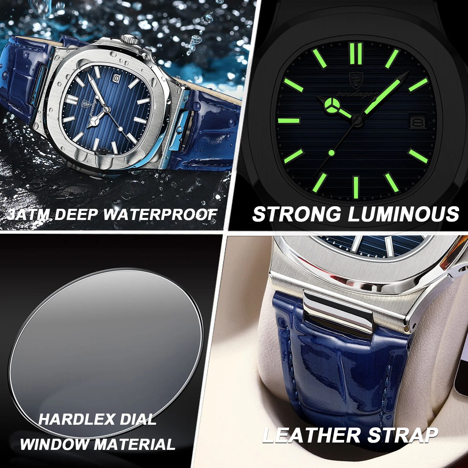POEDAGAR Top Luxe Vierkante Ma - Luxury Watch Top 10 recensie en prijs